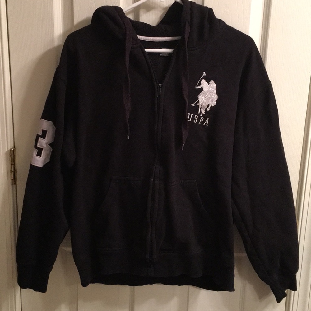 Black U.S. Polo Assn zip up Hoodie.
